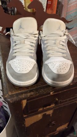 Gray and white dunks