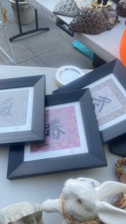 3 Asian prints assorted colors. Set