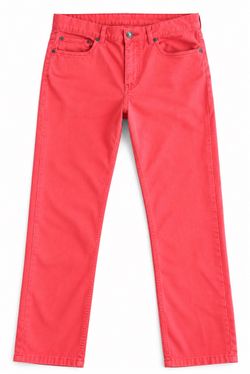 Brooks Brothers Mens Pants 32x30 Coral Red Stretch Cotton 5 Pocket Straight