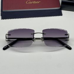 Silver Cartier Big C Sunglasses Grey Glasses