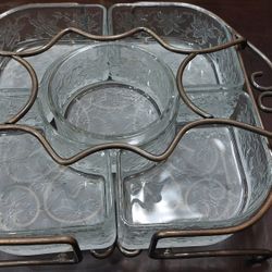 Vintage Princess House Fantasia chip and dip set,