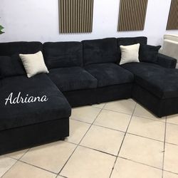Beautiful 2-Pc Corduroy Sectional Sofa Set