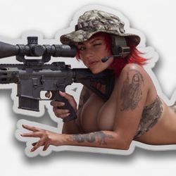 5” Tactical Girl AR 15 Sticker Army Gun Decal .556 Tactical Military Palmetto