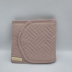 Bagsmart Trifold Quilted Jewelry Travel Organizer Water Resistant Zip Pink Mauve