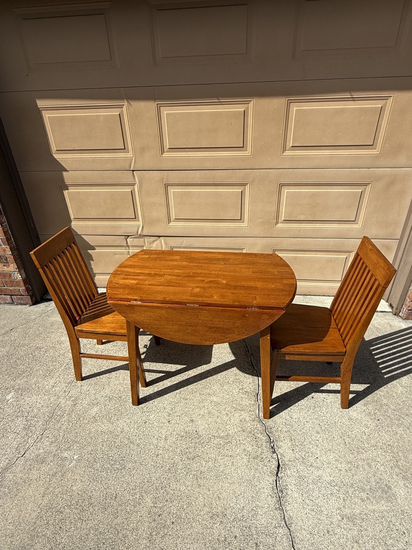 Solid Oak Indoor Bistro Table & Chairs