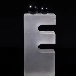 Glass Sculpture Of The Letter E