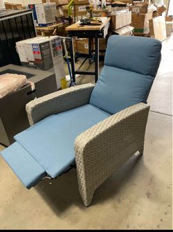 New Outdoor Recliner Chair, Reclining Patio Chairs with Adjustable Back up to 150°Lay Flat
