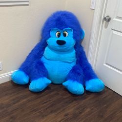 Huge Massive Blue Carnival Gorilla Stuffed Animal