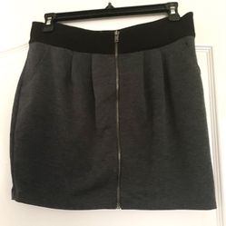 Forever 21 Mini Skirt Grey Front Zipper Pockets