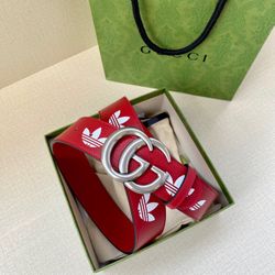 Gucci X Adidas Leather Belt Red Men’s (New)