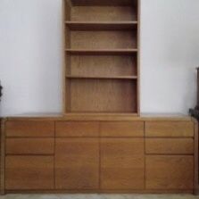 Oak Credenza With Bookcase 