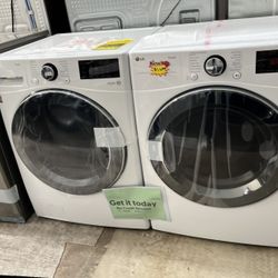 OPEN BOX LG THINQ FRONT LOAD WASHER DRYER SET