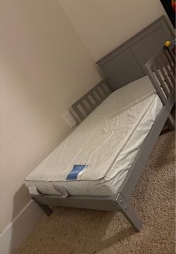 Toddler bed frame and mattress