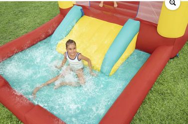 Play Day Jump 'N Away Kids Indoor and Outdoor Bouncer with Blower Included