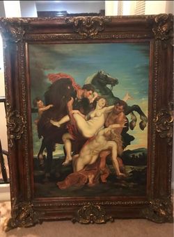Framed oil painting