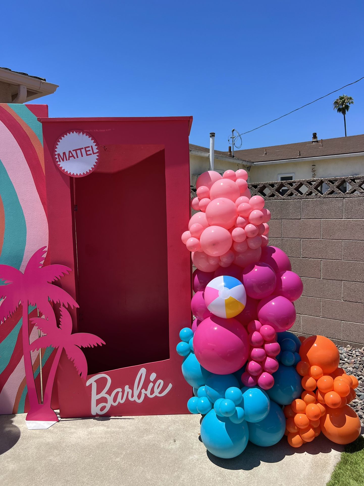 Barbie Party Decorations , Balloon Garland , Backdrop