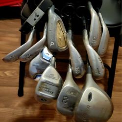 Mixed Golf Set,  4 - Woods, 7 - Irons And 1- Putter.