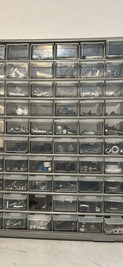 Multi-Drawer Parts Organizer Cabinet with Hardware