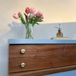 Blue Wood Dresser 