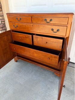 Wood dresser with key