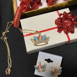 Gift Mother Day  Gold Plated 14 K Necklace Set