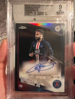 2025-26 Topps Chrome UEFA Legend Auto Black Refractors#/10 Neymar Jr. BECKETT 9