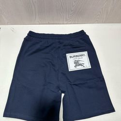 Burberry Navy Logo Patch Shorts (Size L)