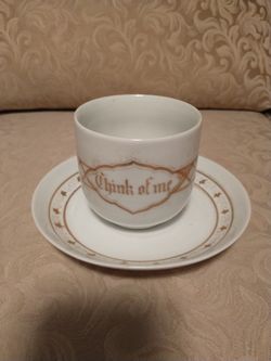 Vintage "Think of Me" Oversized Coffee Cup/Saucer