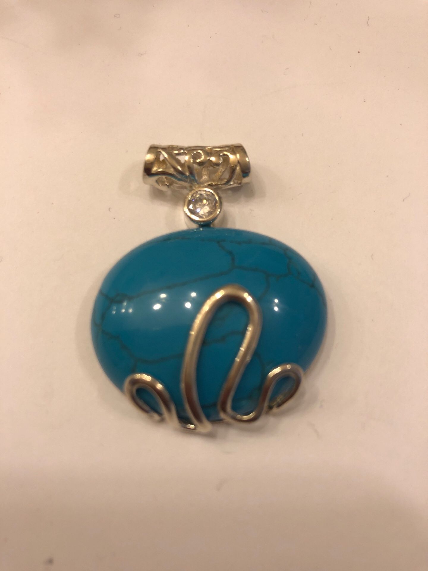 Turquoise pendant 40mm
