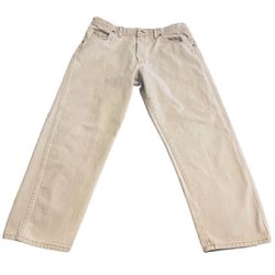 Vintage Wrangler Jeans Men 38x30 Beige Straight Leg Denim Cowboy Solid (36x29)