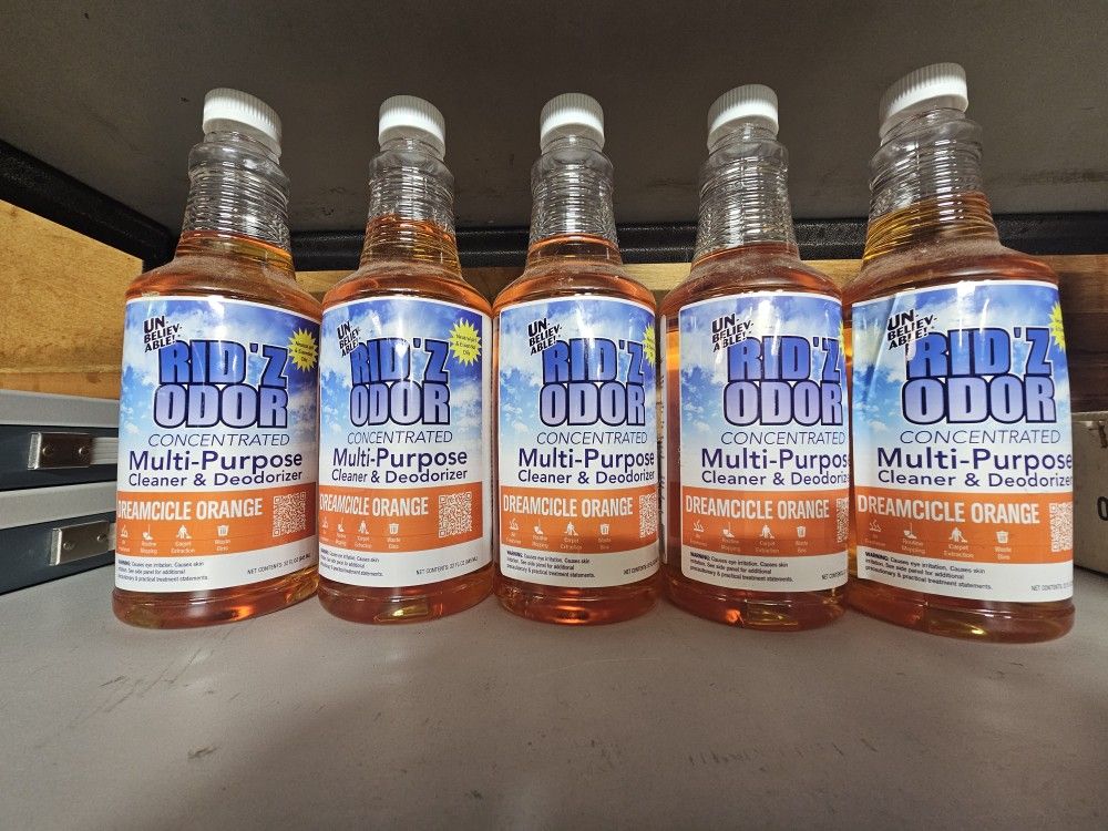 (5) Bottles Rid'Z Odor Concentrated Cleaner Deodorizer pet smoke