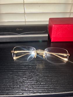 Cartier Rimless Eyeglasses Gold Frame