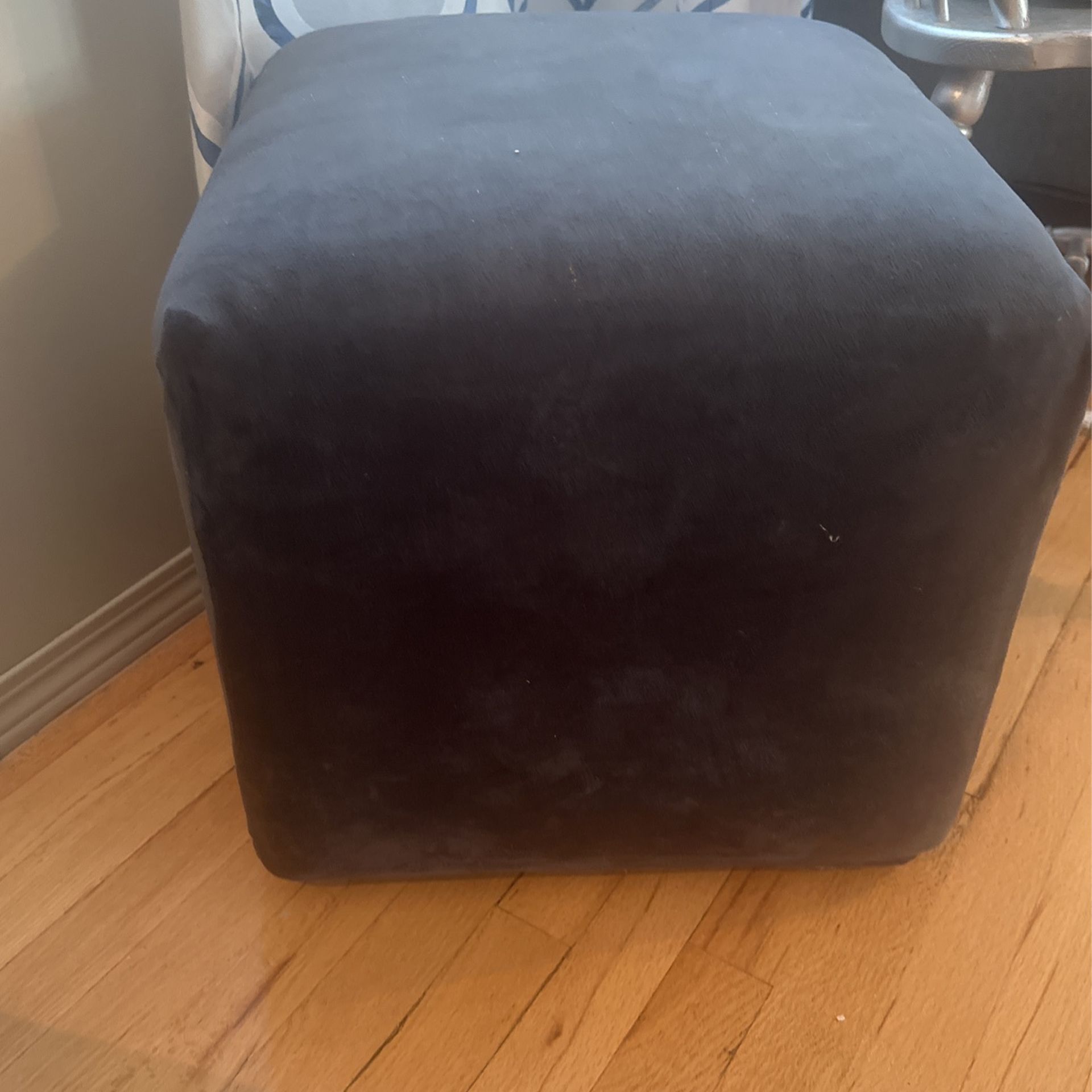 Medium Sized Ottoman With Velvet Cover