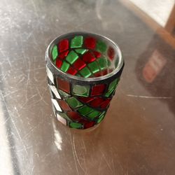 decorative mosaic glass candle holder. 