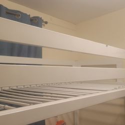 Twin Size Bed White Metal Frame