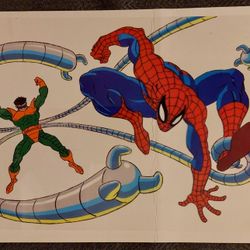 Vintage Authentic Spider-Man And Doc Ock Production Animation Film Celluloid - Film Cel - Marvel - MCU - Rare