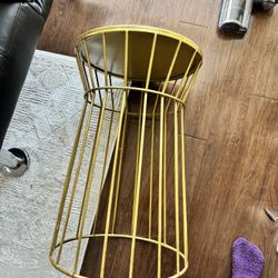 Gold Nightstand Shelf With Mirror 