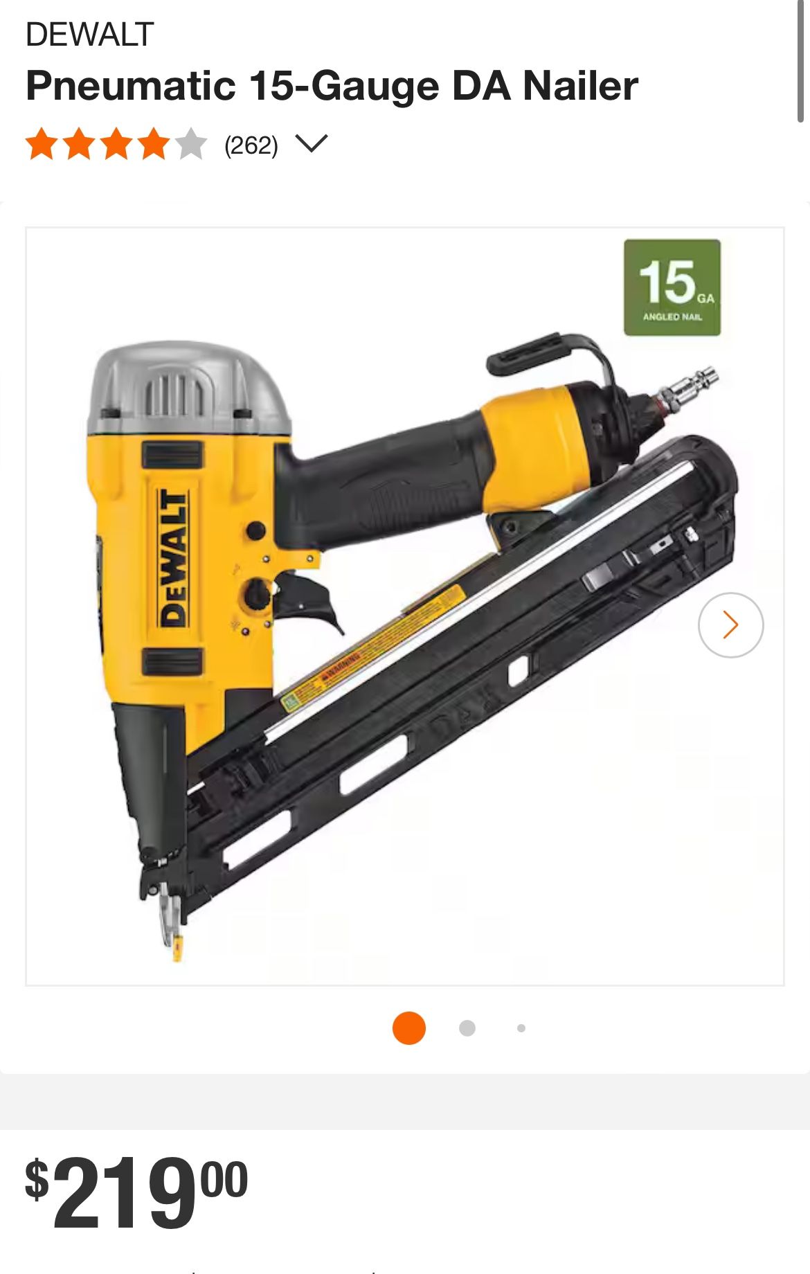 DWFP72155 DeWALT 15 GA Nailer