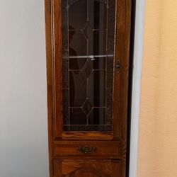 Solid Wood Display Cupboard (76.5” H x 17.5” W x 22” D) – Excellent Condition