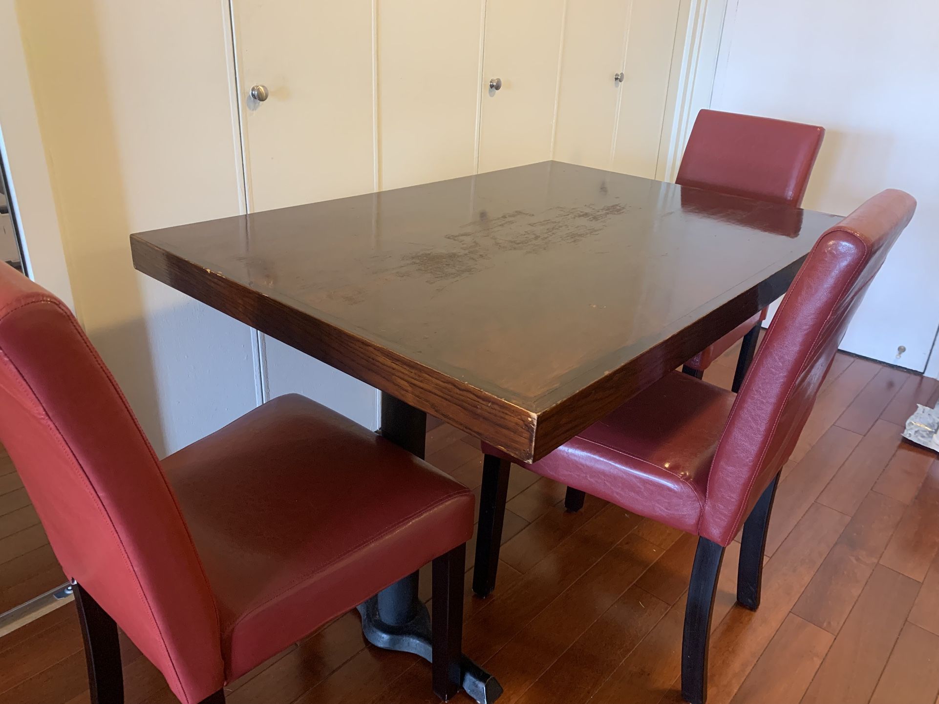 Solid Wood Dinner Table With 3 Chairs