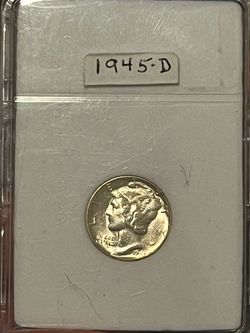 1945d mercury dime Bu FSB