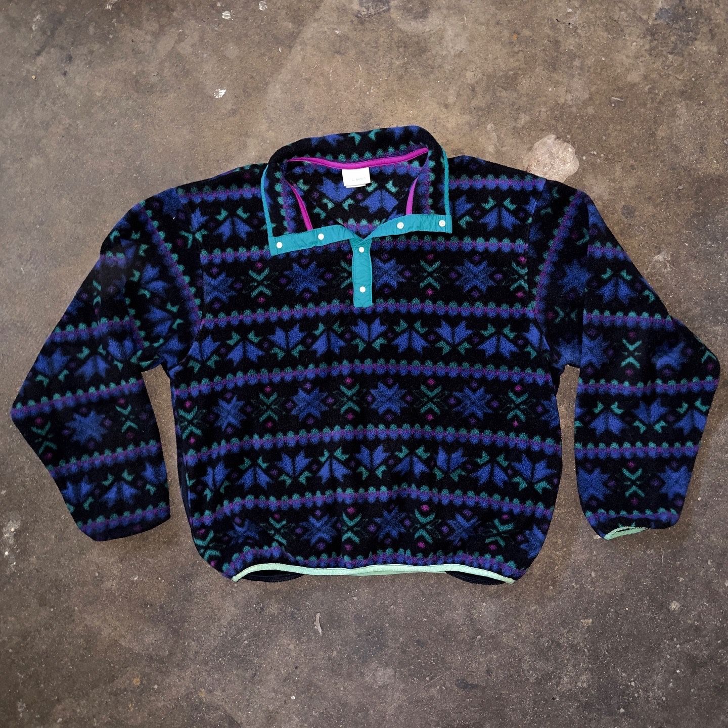 Vintage LLBean Aztec Pattern Fleece Sweater 