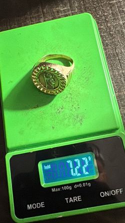 10k gold Cuban link San Judas ring