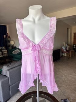 Victoria’s Secret Pink Mesh Babydoll Top Lingerie Medium