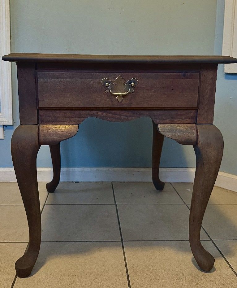 Refurbished Solid Wood End Table – $350