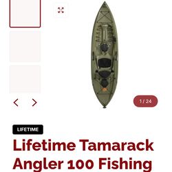 TWO OPEN FISHING KAYAKS WITH FOUR PADDLES