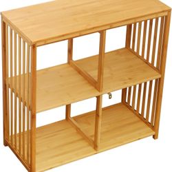 Bamboo Bookshelf, Cube Storage 