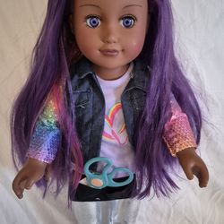 My life as Destiny Doll 18" rainbow hair purple eye doll