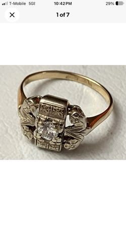 Antique 14 k Diamond Ring