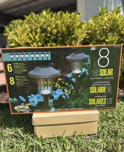 Naturally Solar 8 LED Solar Pathway Lights Landscape Bronze Finish 6 Lumen